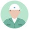 Circular worker avatar icon illustration upper body /  blue collar worker, rescue worker