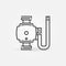 Circulating pump vector concept outline icon