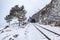 Circum-Baikal Railway winter day time.