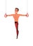 Circus acrobat, gymnast flat vector illustration isolated on white background