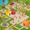 Circus Amusement Park Isometric Illustration