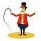 Circus animal trainer icon. Cartoon illustration of circus animal trainer. Vector isolated retro show flat icon for web