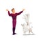 Circus animals trainer with poodles cartoon vector