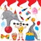 Circus Birthday Party Clip art icons