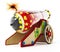 Circus cannon isolated on white background. 3D illustration