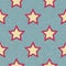 Circus carnival retro vintage stars seamless pattern. Textured old fashioned retro graphic template. Vector texture background