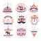 Circus and carnival show and party isolated icons