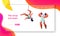 Circus Carnival Show with Strongman and Aerialists Landing Page. Woman Gymnast Balance in Air. Man Lift Dumbbell. Gymnast Scene