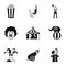 Circus chapiteau icons set, simple style