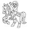 Circus Child on Horse Isolated Coloring Page