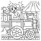 Circus Child in Train Coloring Page for Kids