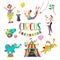 Circus clipart. Circus artists and trained animals.
