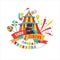 Circus clipart. Striped circus tent.