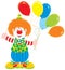 Circus clown with balloons