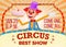 Circus Clown Banner Blank Vector. Traveling Circus Amazing Show. Carnival Festival Performances Announcement