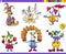 Circus clown characters set