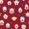 Circus clowns faces seamless pattern jokers with makeup