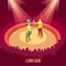 Circus Clowns Show Isometric Poster
