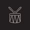 Circus drum sketch icon.