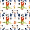 Circus elements seamless pattern