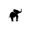 Circus Elephant Balancing on Ball Flat Vector Icon