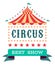 Circus emblem. Vintage carnival tag. Retro show logo