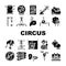 Circus Entertainment Collection Icons Set Vector Illustration