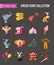 Circus entertainment icons set for infographics