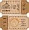 Circus entrance vector tickets templates. Doodle style.