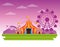 Circus fair festival scenery cartoon