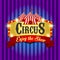 Circus flyer with colorful banner.