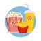 Circus food icon. Cartoon illustration of circus food. Vector isolated retro show flat icon for web