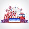 Circus fun fair carnival vector background