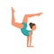 Circus gymnast girl icon flat isolated vector