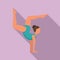 Circus gymnast girl icon, flat style