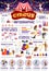 Circus infographic, animals and peoples