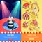 Circus Isometric Vertical Banners Webpage Design