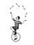 Circus juggler engraving vector