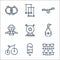 Circus line icons. linear set. quality vector line set such as garlands, ice cream, bycicle, snake, crystal ball, clown, balancer