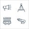 Circus line icons. linear set. quality vector line set such as human cannonball, wagon, party hat