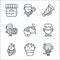 Circus line icons. linear set. quality vector line set such as monkey, ice cream, trapeze artist, bearded woman, elephant, drum,