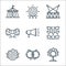 Circus line icons. linear set. quality vector line set such as ring of fire, target, garlands, megaphone, bow tie, stage, target