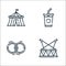 Circus line icons. linear set. quality vector line set such as stage, soft drink