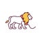 Circus lion RGB color icon