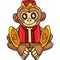 Circus Monkey Cartoon Colored Clipart Illustration