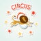 Circus performance sticker style illustration