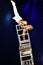 Circus Performer Balancing Upside Down on Chairs