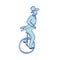Circus Performer Riding Unicycle Drawing