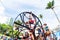 Circus performers perform during the pre-Carnival Fuzue parade