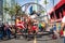 Circus performers perform during the pre-Carnival Fuzue parade